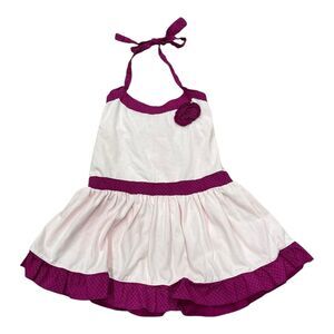 Teaberry Purple Halter Neck Girl Dress 1 year